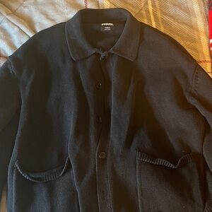 RSQ Black Men’s Button-Up Cardigan Sweater